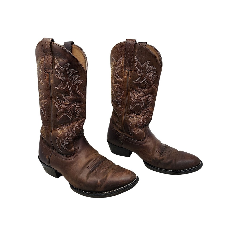 Ariat Cowboy Boots 10D Mens Brown Leather Heritage R Toe Western Workwear 02204